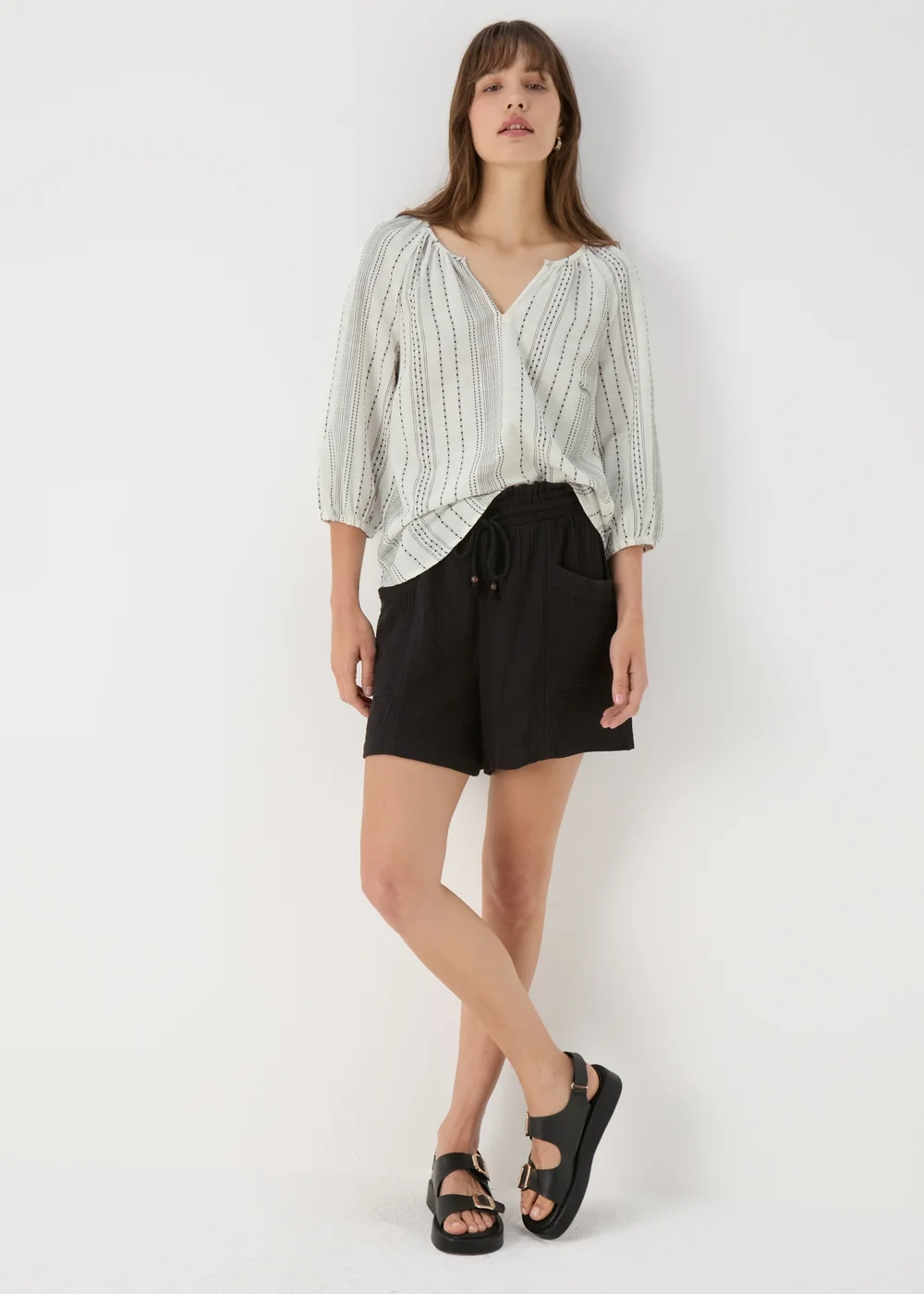 Cream Co Ord Jaquard Detail Blouse - 8 Image 4