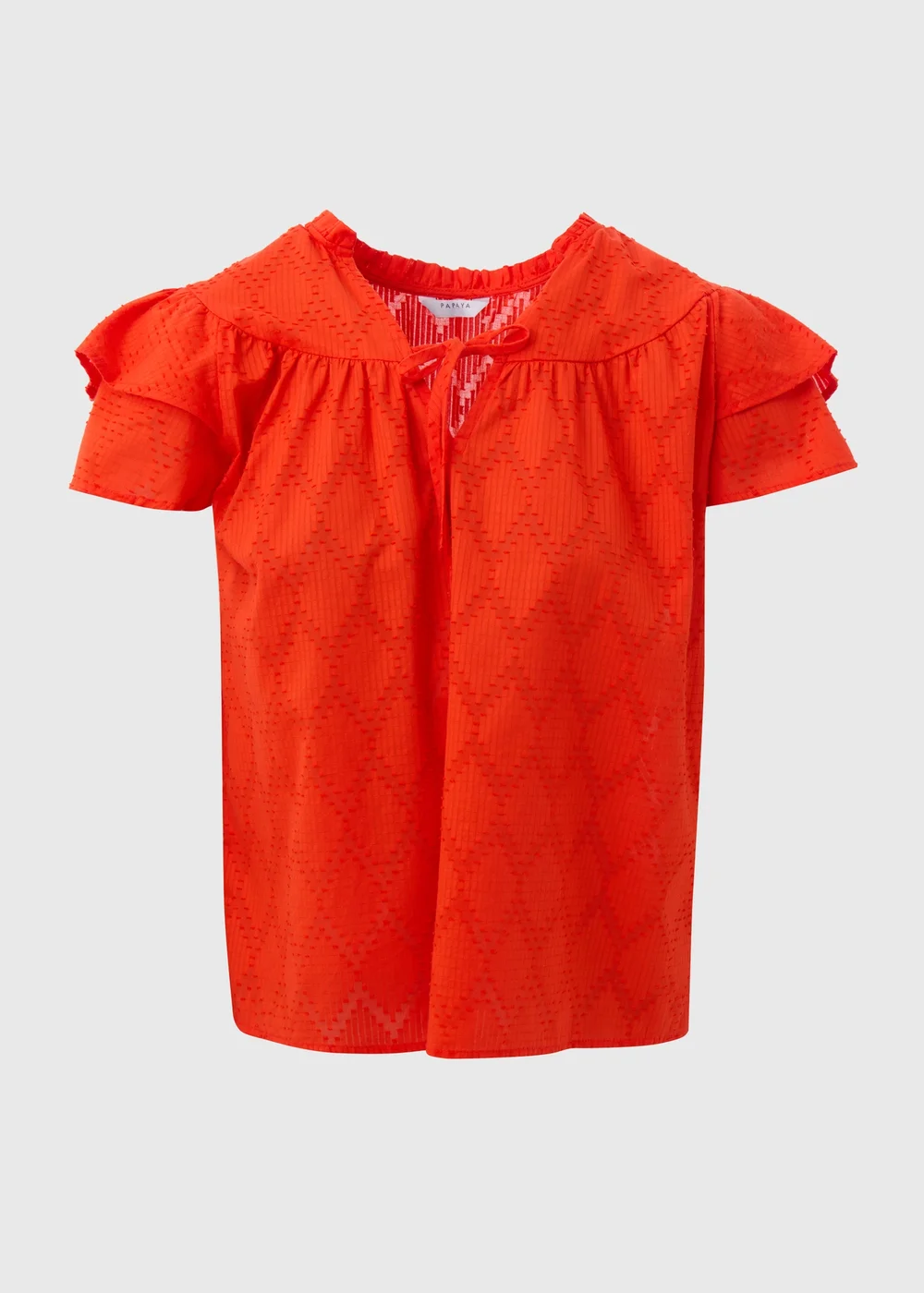 Red Ruffle Sleeve Blouse - 8 Image 5