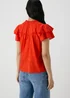 Red Ruffle Sleeve Blouse - 8 Image 2