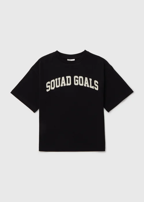 Girls Black Squad Goals T-Shirt (7-13yrs) - 7 Yrs Image 1