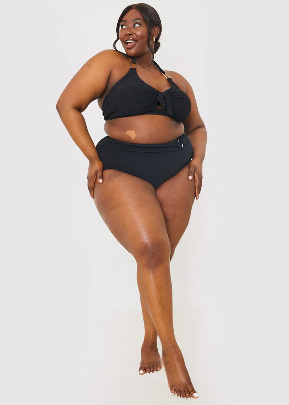 In The Style Black Gold Bar Bikini Bottom - Size 8 Image 2