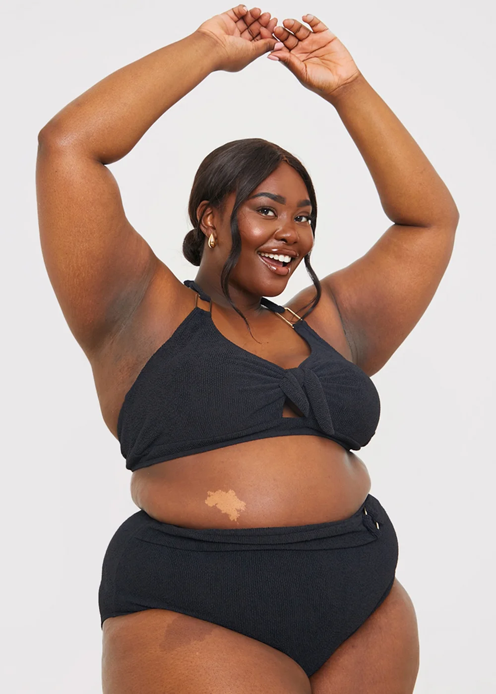 In The Style Black Gold Bar Bikini Bottom - Size 8 Image 1