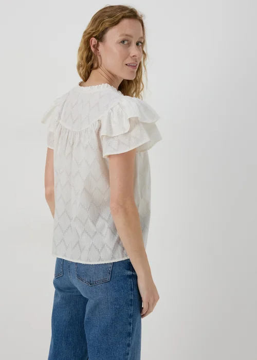 Cream Ruffle Sleeve Blouse - 8 Image 2