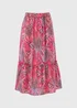 Papaya Petite Pink Aztec Print Midi Skirt - Size 6 Image 5