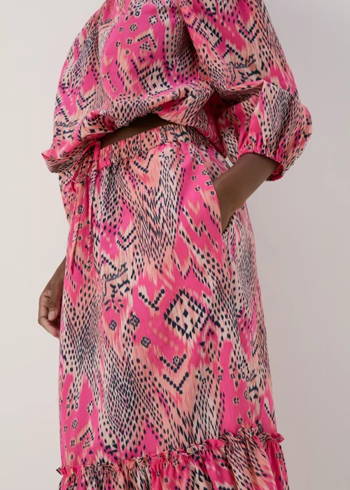 Papaya Petite Pink Aztec Print Midi Skirt - Size 6 Image 3