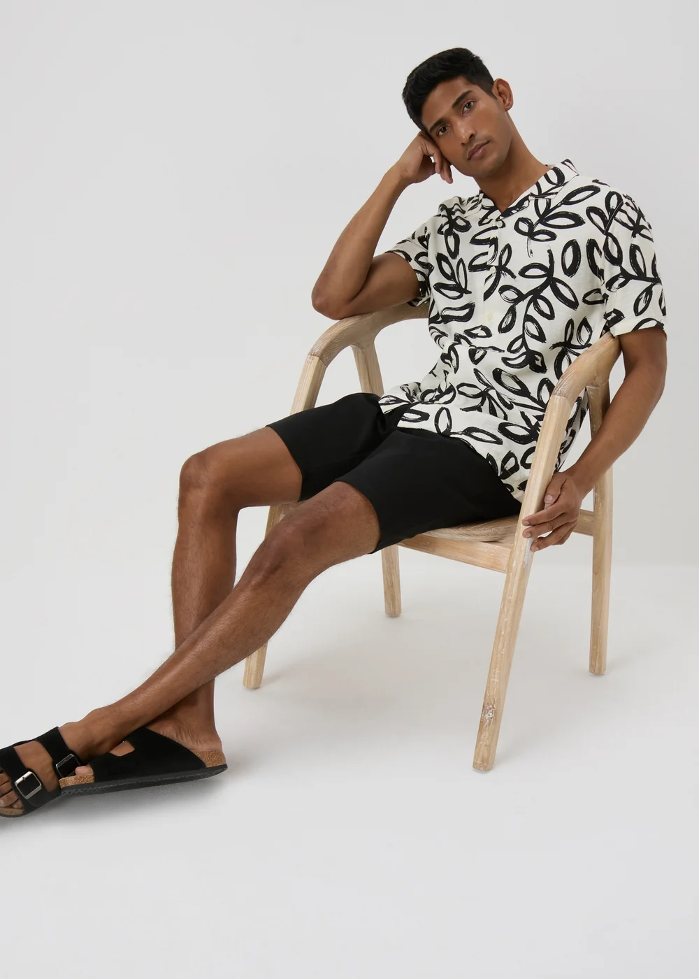 Ecru Mono Print Shirt - S Image 4