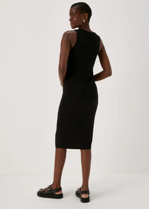 Papaya Petite Black Racer Ribbed Midi Dress - 6 Image 2