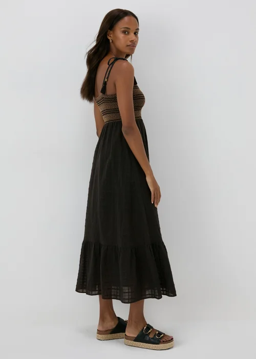 Black Shirred Cami Midi Dress - 8 Image 2