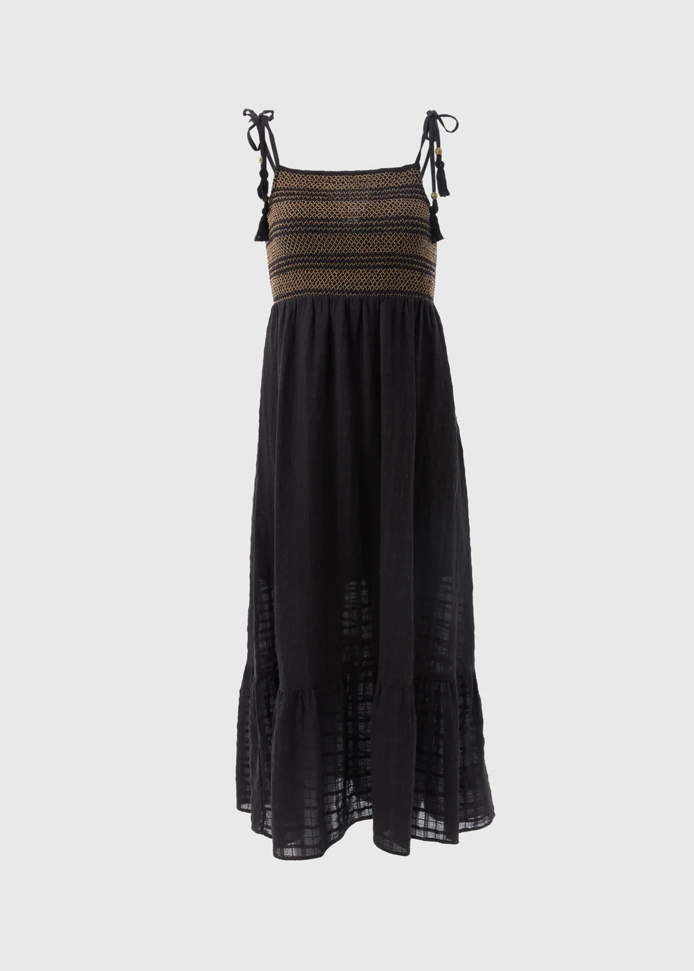 Black Shirred Cami Midi Dress - 8 Image 5