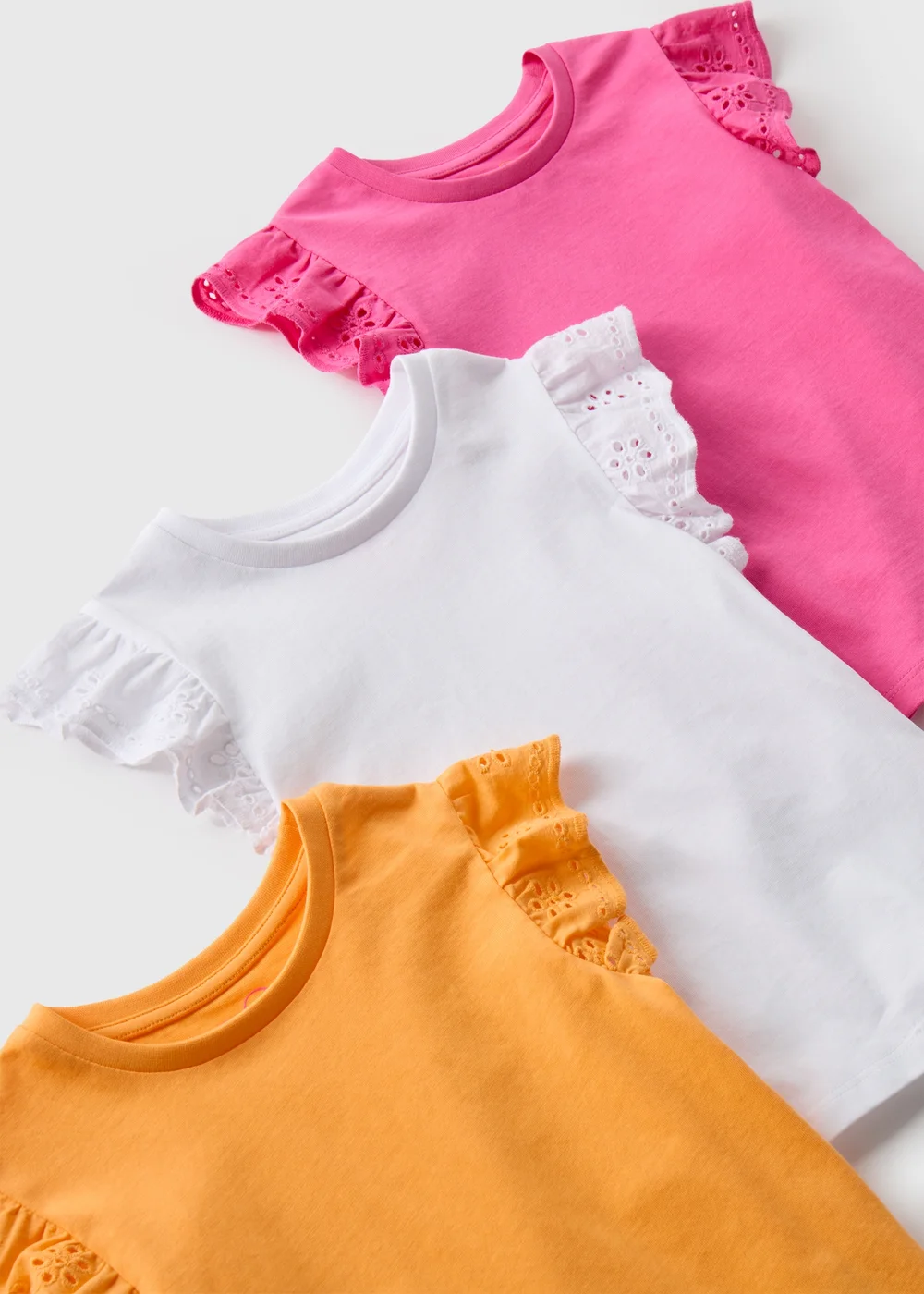 Girls 3 Pack Hot Pink Schiffli Frill Vest (1-7yrs) - 1 to 1 half years Image 2