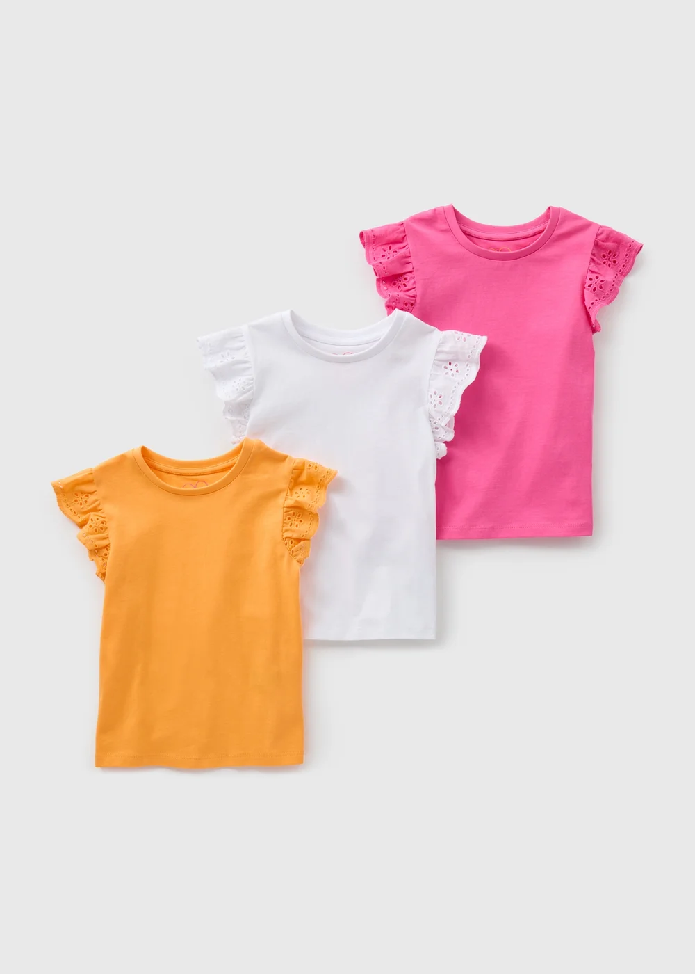 Girls 3 Pack Hot Pink Schiffli Frill Vest (1-7yrs) - 1 to 1 half years Image 1