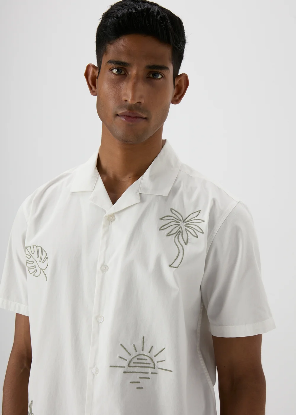 Ecru Embroidered Shirt - S Image 3