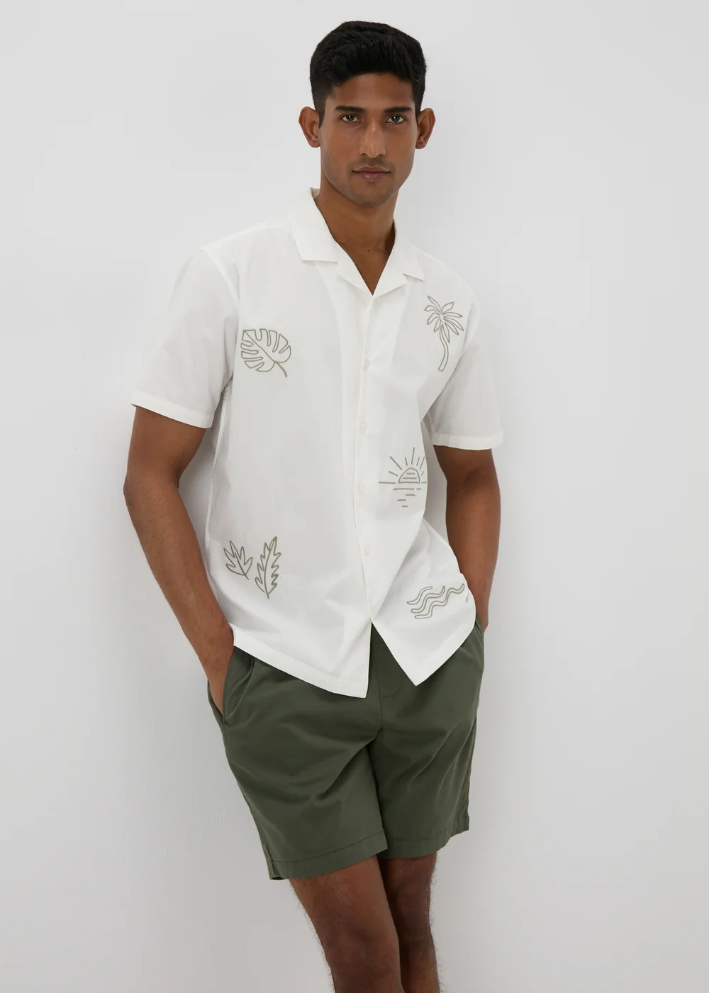 Ecru Embroidered Shirt - S Image 1