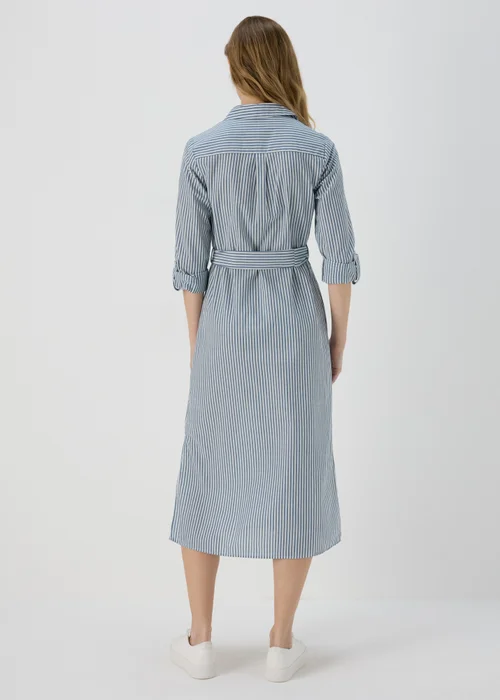 Papya Petite Blue Striped Shirt Midi Dress - 6 Image 2
