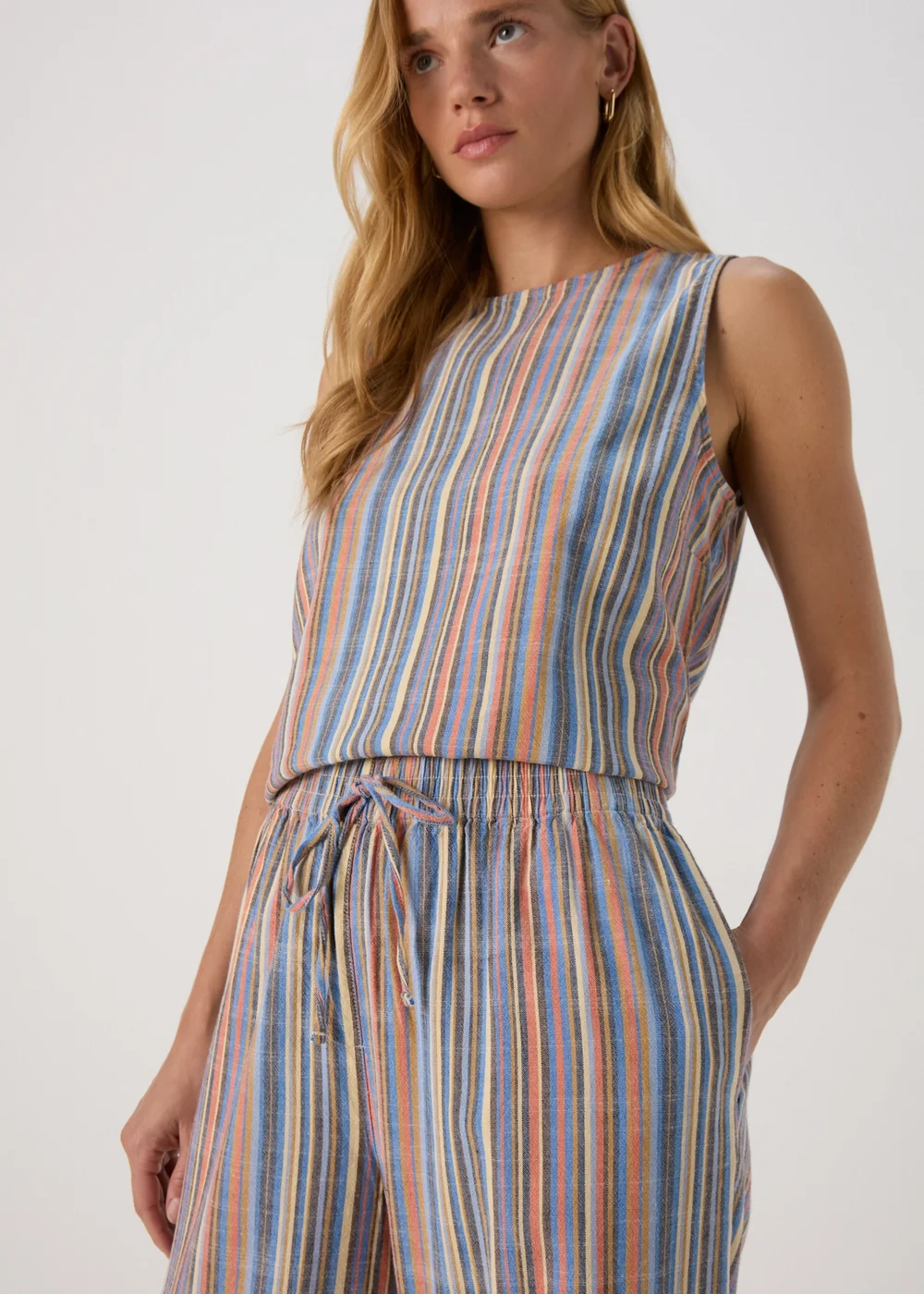 Multicolour Yard Dye Stripe Co Ord Wide Leg Trousers - 8 Image 3