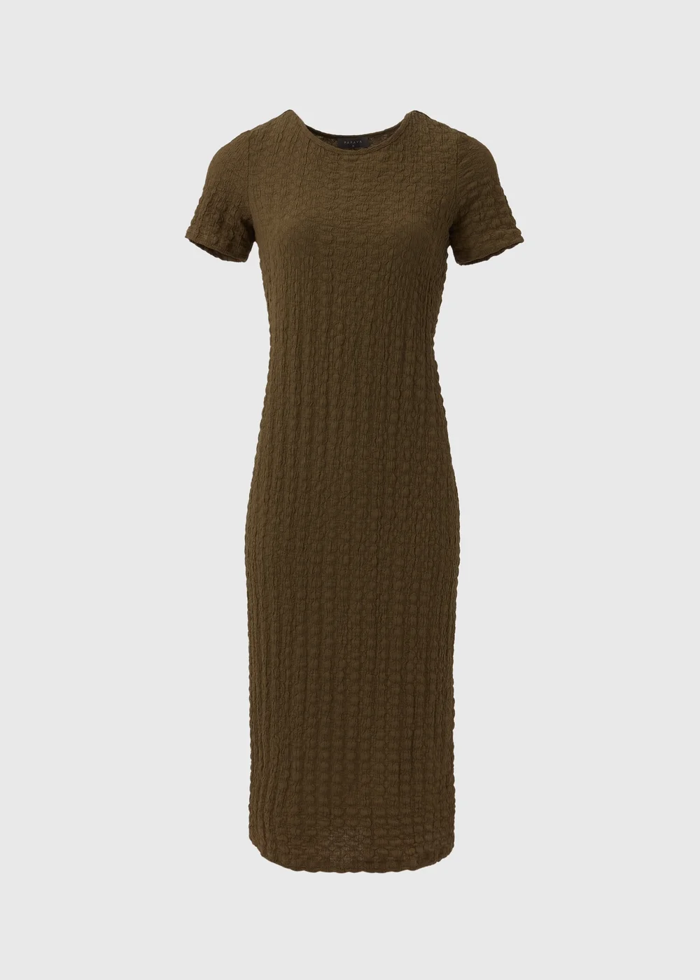 Papaya Petite Khaki Hyper Textured Midi Dress - 6 Image 5