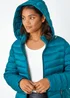 Roman Teal Longline Hooded Padded Coat - 8 Image 4