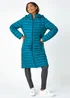 Roman Teal Longline Hooded Padded Coat - 8 Image 2
