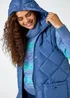 Roman Steel Blue Diamond Quilted Longline Gilet - 24 Image 4