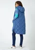 Roman Steel Blue Diamond Quilted Longline Gilet - 24 Image 3