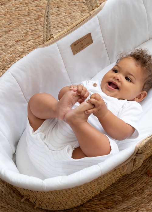 Clair de Lune Organic Palm Moses Basket - With Stand - Newborn Image 3