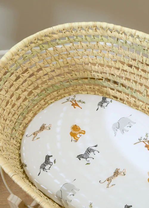 Clair de Lune Jungle Dream 2 Pack Moses Basket Sheets - One Size Image 3