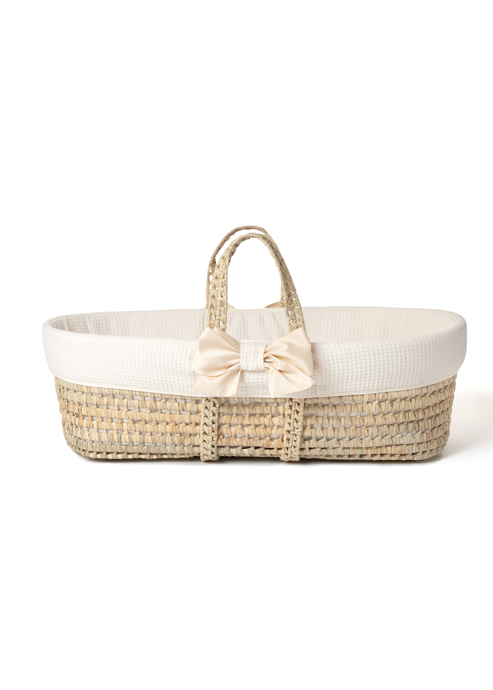 Clair de Lune Chelsea Palm Moses Basket - With Natural Rocking Stand - Newborn Image 2