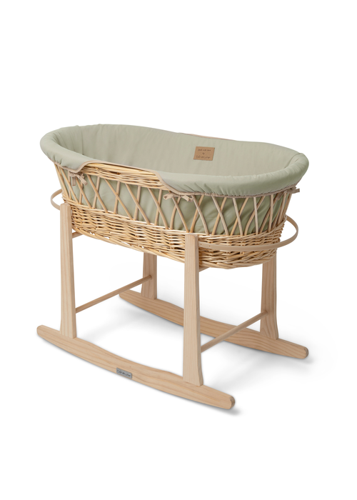 Clair de Lune Organic Wicker Moses Basket - With Stand - Newborn Image 1