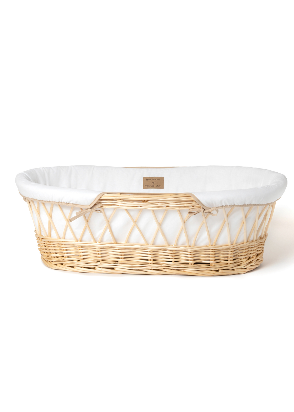 Clair de Lune Organic Wicker Moses Basket - With Stand - Newborn Image 2