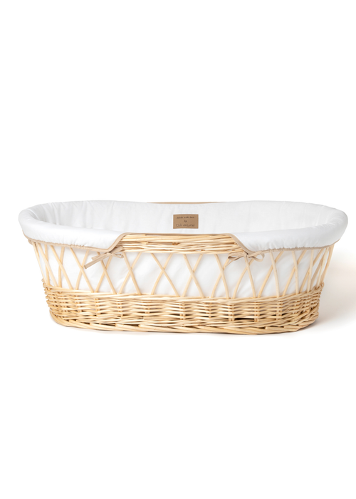 Clair de Lune Organic Wicker Moses Basket - With Stand - Newborn Image 2