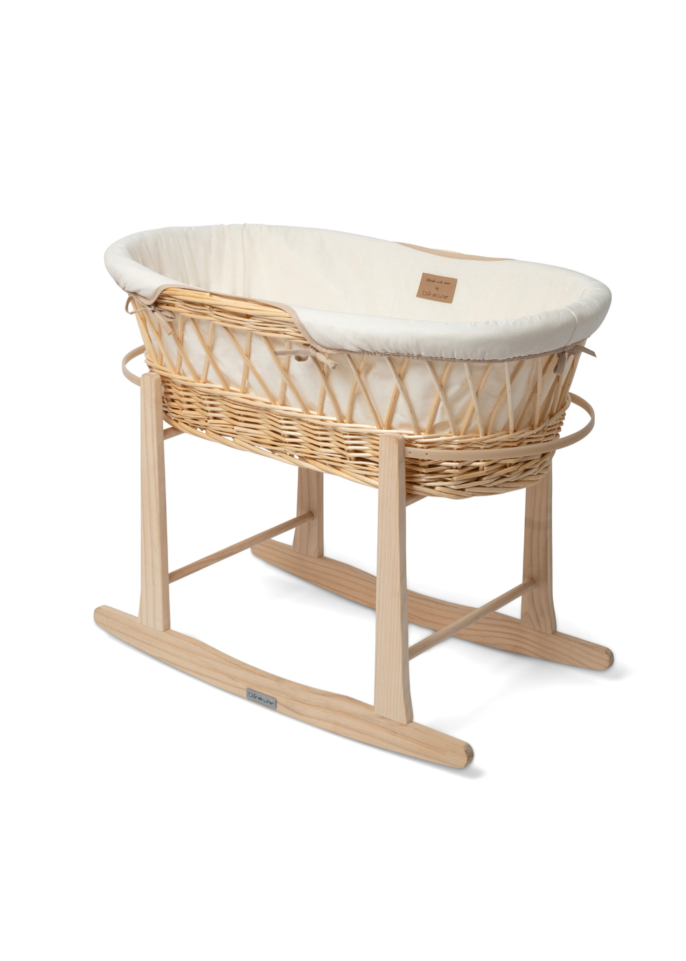 Clair de Lune Organic Wicker Moses Basket - With Stand - Newborn Image 1