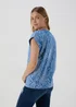 Blue Printed Relaxed Fit T-Shirt - Small Image 2