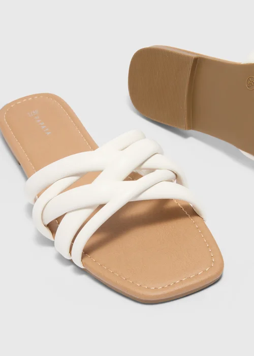 White Strappy Mules - Size 3 Image 2