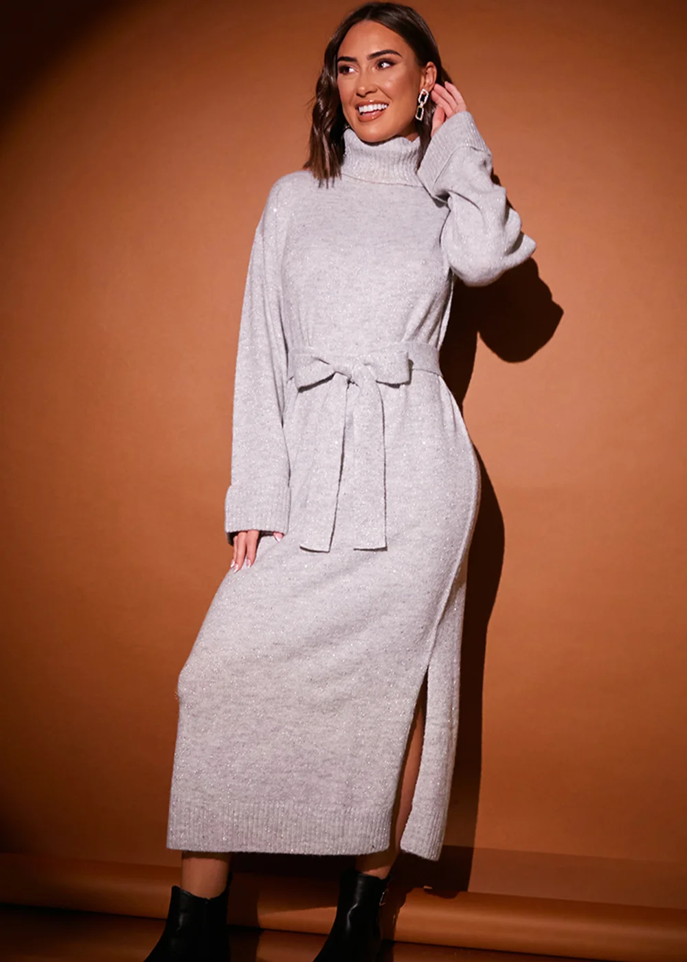 Grey Sequin Midaxi Dress - 06-08 Image 3