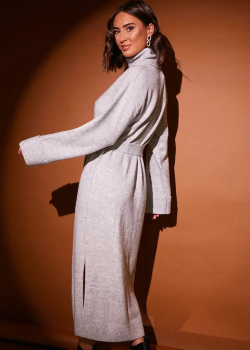 Grey Sequin Midaxi Dress - 06-08 Image 5