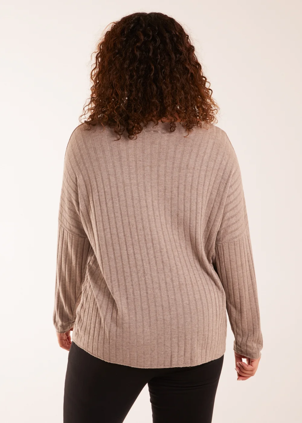 Blue Vanilla Mocha V-Neck Ribbed Jumper - One Size Image 4