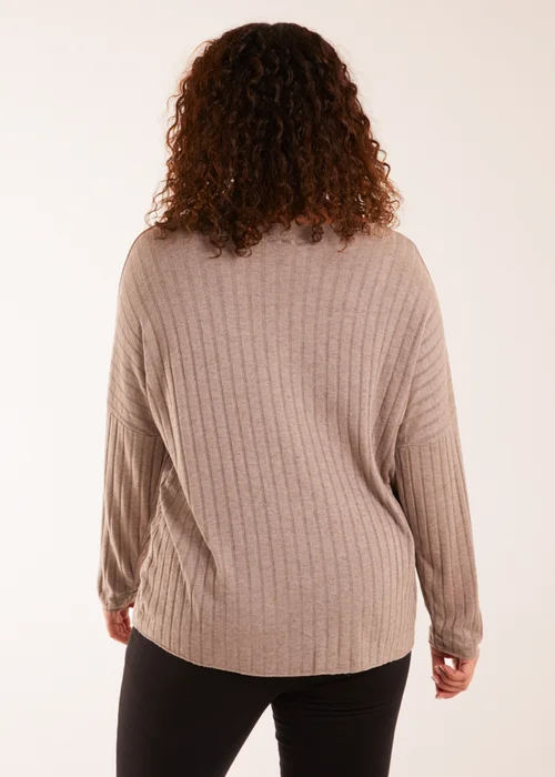 Blue Vanilla Mocha V-Neck Ribbed Jumper - One Size Image 4