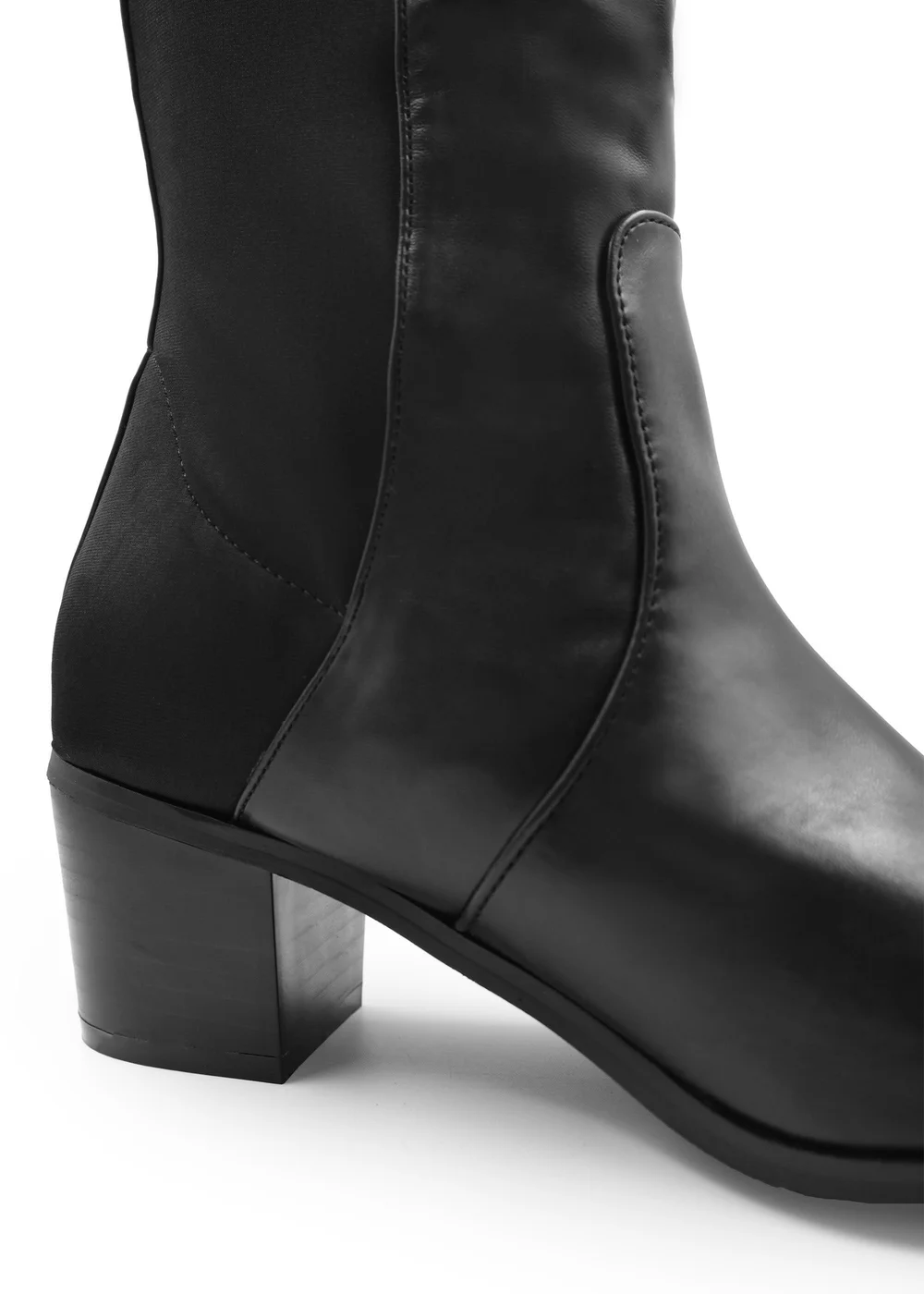 Where's That From Black Pu Britta Thigh High Heeled Boots - Size 6 Image 2