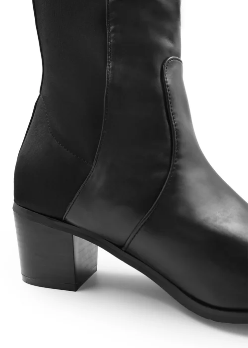 Where's That From Black Pu Britta Thigh High Heeled Boots - Size 6 Image 2