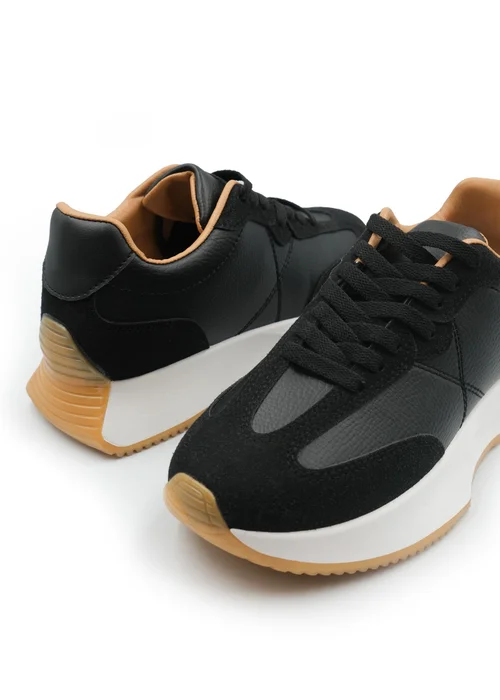Where's That From Black Suede Metro Runner Trainers - 3 Image 2