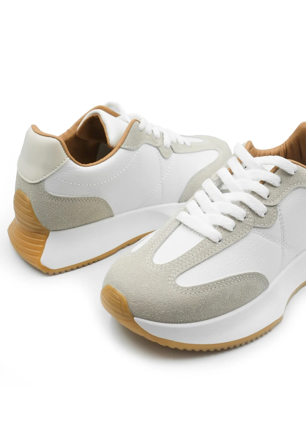 Where's That From Light Grey Suede Vivian Runner Trainers - 3 Image 2
