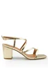 Where's That From Gold Metallic Sidra Block Heel Sandals - Size 8 Image 1