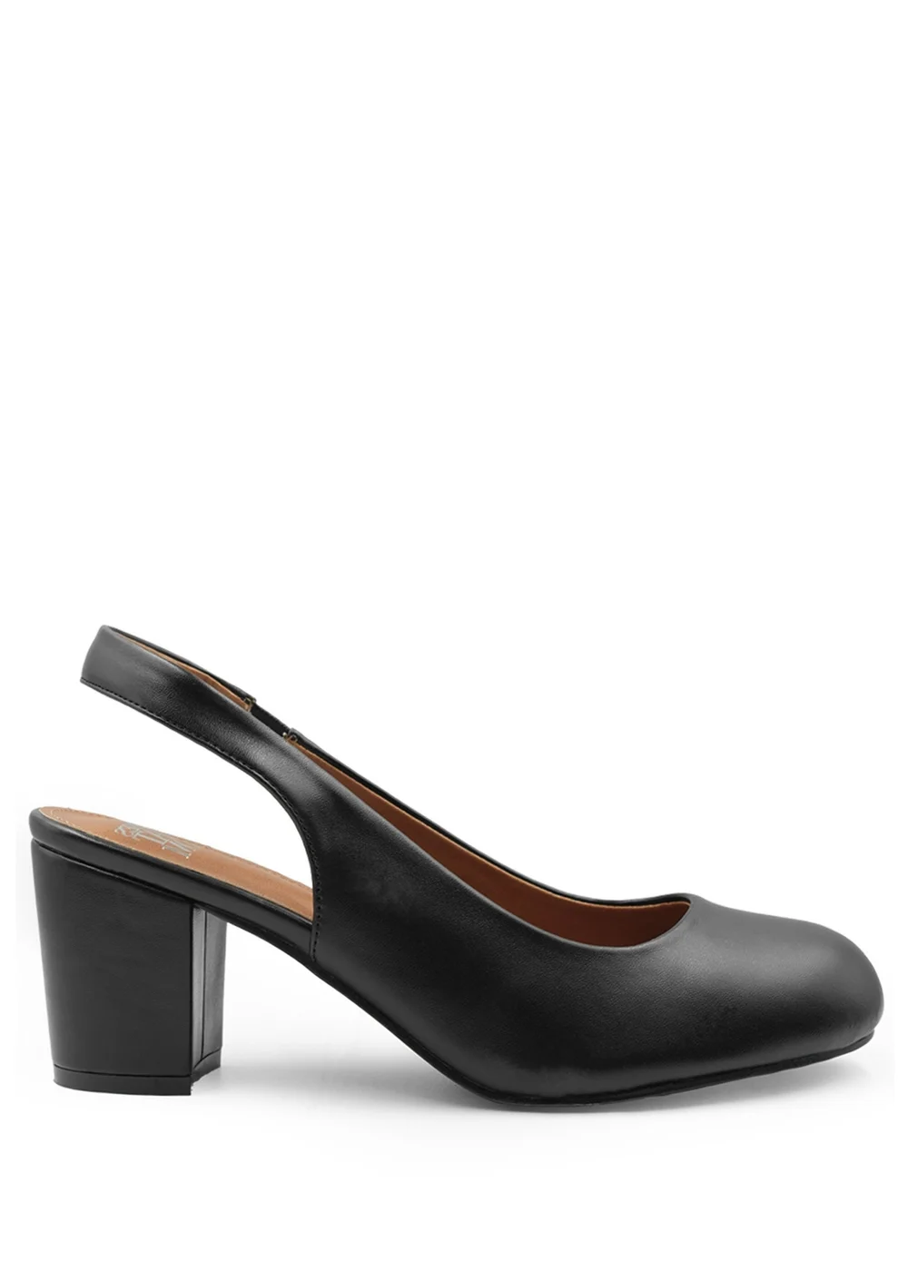 Where's That From Black Pu Edith Block Heel Slingback Shoes - Size 6 Image 1