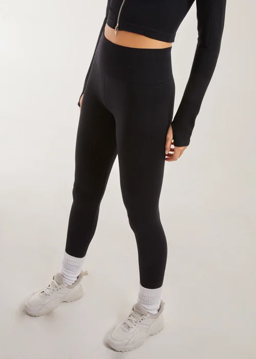 Pink Vanilla Black Active Rib Leggings - S Image 1
