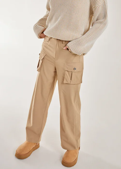 Pink Vanilla Stone Oversized Pocket Wide Leg Cargo Trousers - 8 Image 3