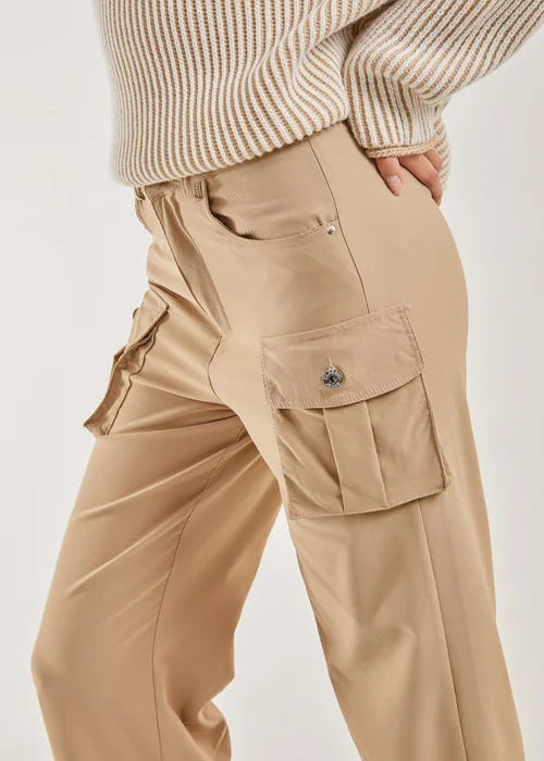 Pink Vanilla Stone Oversized Pocket Wide Leg Cargo Trousers - 8 Image 2