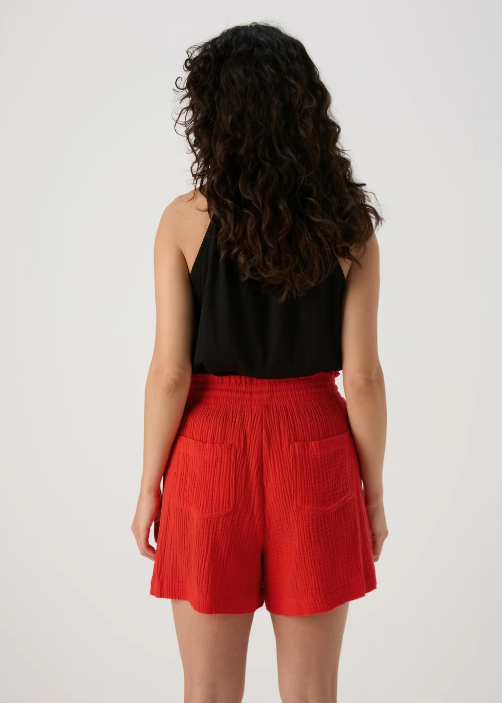 Red Textured Shorts - 8 Image 2