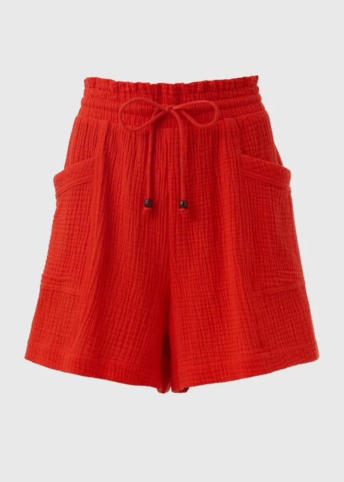 Red Textured Shorts - 8 Image 5