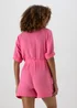 Pink Double Cloth Playsuit - 8 Image 2