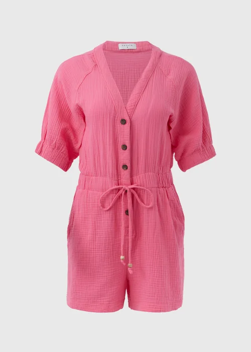Pink Double Cloth Playsuit - 8 Image 5